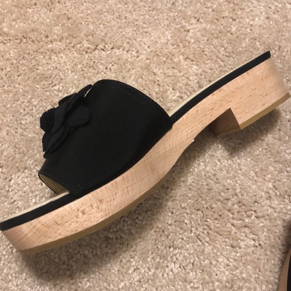 Black Camellia Chanel Slip Ons - Picture 4 of 6